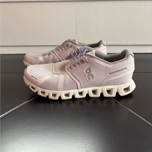 On Running Women's Athletic Shoes in Light Pink and Cream